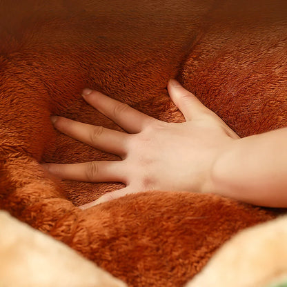 Luxury Pet House Winter Warm and Comfortable Cat Bed New Cartoon Cactus Petal Dogs Cats Nest Foldable and Washable Pet Supplies